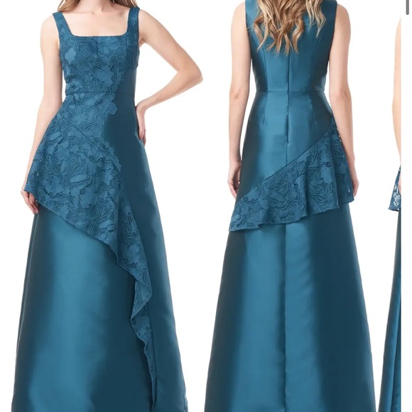 NWOT Kay Unger taffeta and lace detail gown - Picture 1 of 12